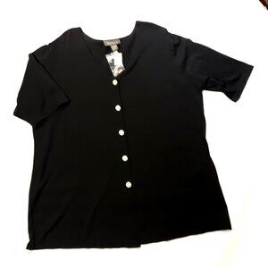 Lane Bryant Design & Co  Black V Neck Tunic Women 22/24 NWT